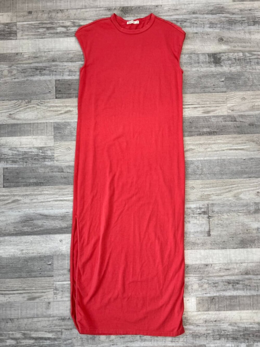 Marine Layer Red Organic Cotton Cap Sleeve Maxi Dress Size XS Stretch F41